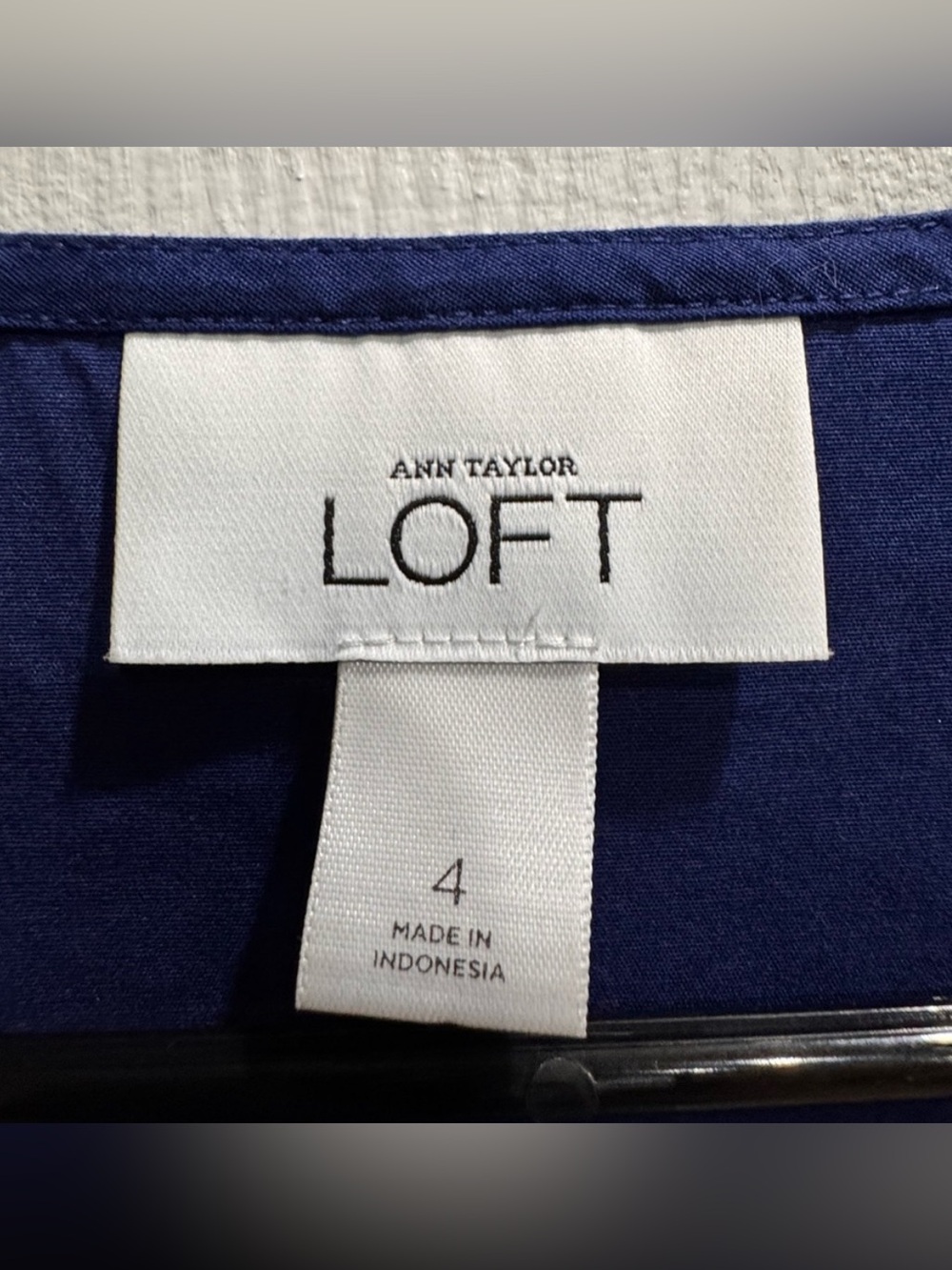 LOFT Royal Blue Faux Wrap Dress Size 4 Sleeveless Tulip Hem - Picture 2 of 5